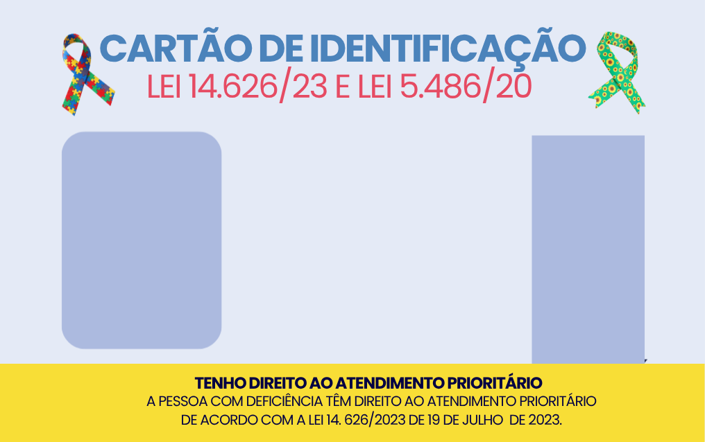 Frente da Carteira de Identificação do Autista (CIA)